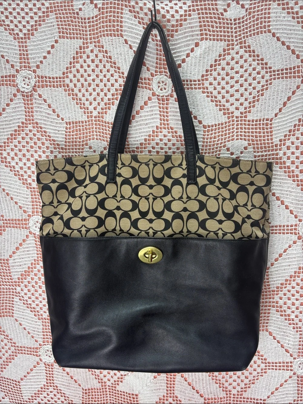 バッグ COACH Y2K Signature Canvas Tote Bag BR Coach | Bags | Coach Signature Canvas Leather Tote Bag | Poshmark